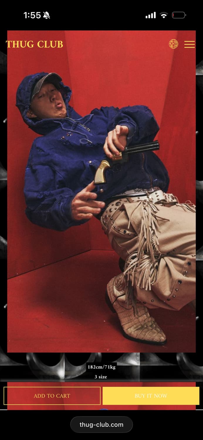 Thug Club 캐슬 카우보이 블랙 팬츠 2사이즈 상품이미지2