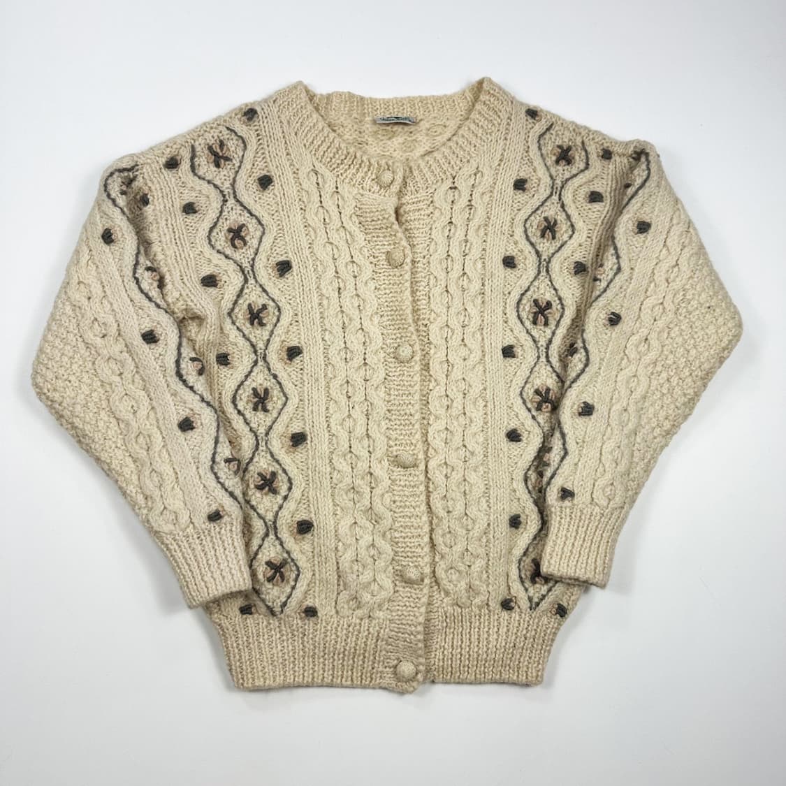 VTG 빈티지 아이보리 케이블 니트 가디건 (M 여성추천) 상품이미지2