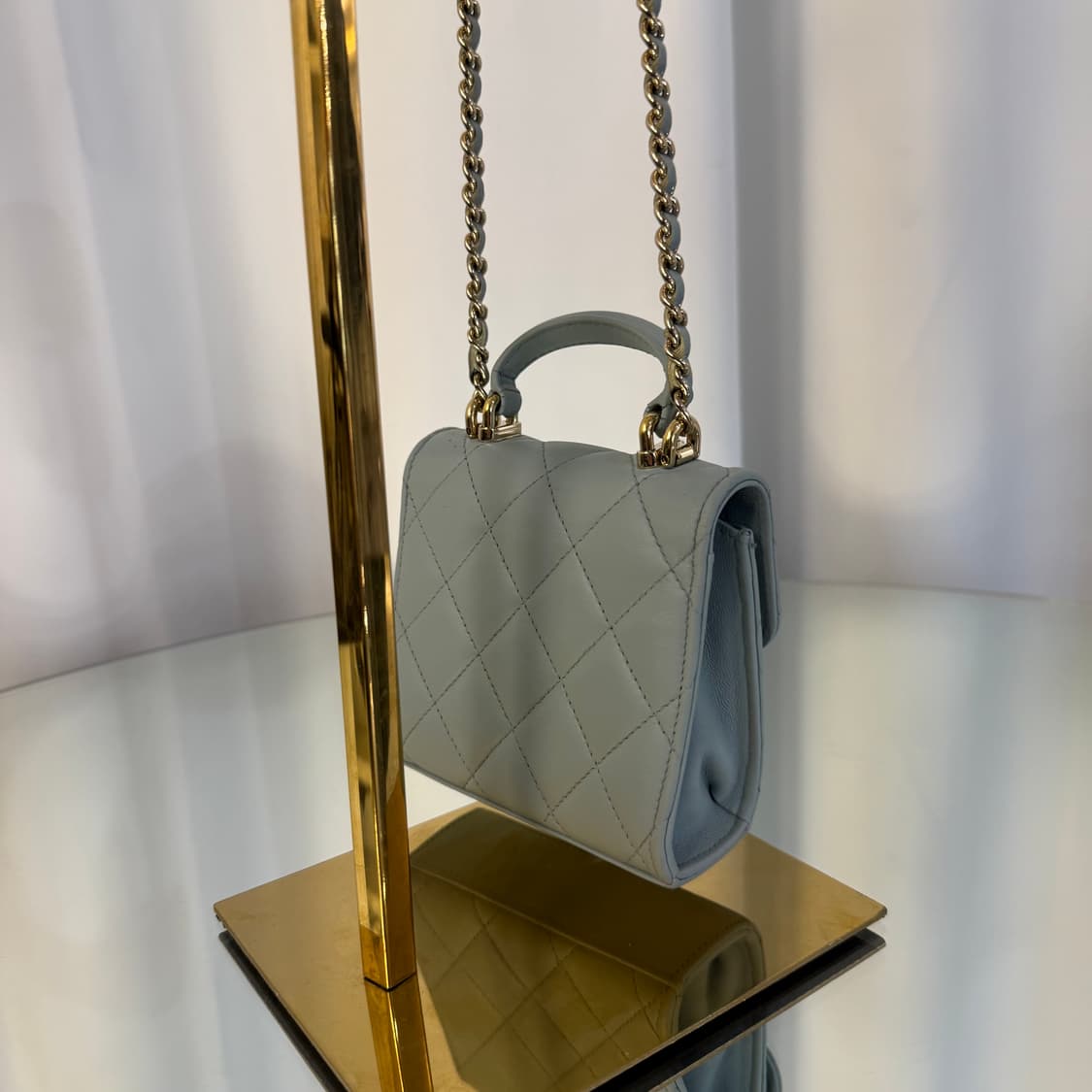 [정품] 샤넬 탑핸들 체인 미니백 램스킨 ap2682 상품이미지8