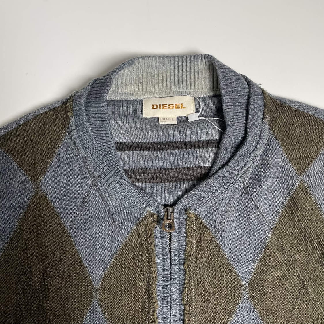 Diesel 아가일 컷오프 디테일 집업 자켓 상품이미지8