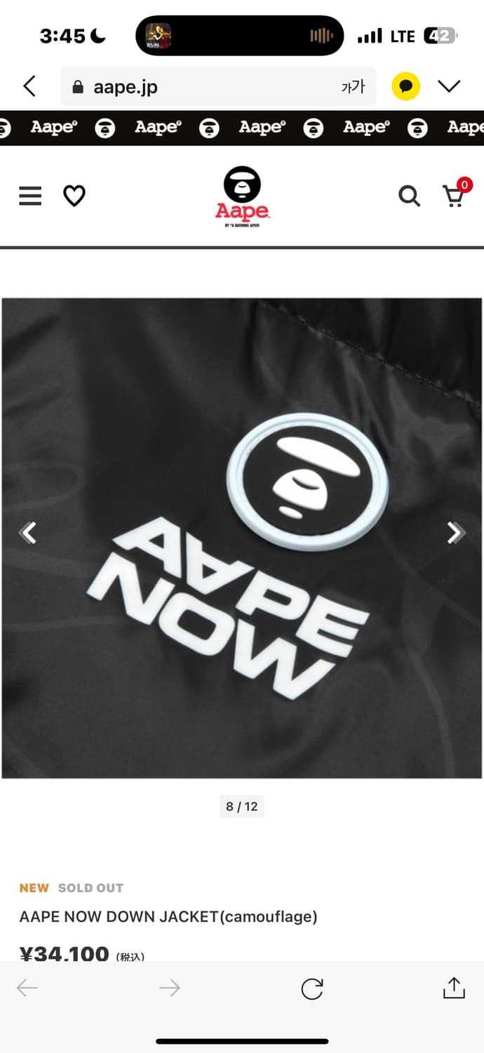 에이프 패딩 M 상품이미지5