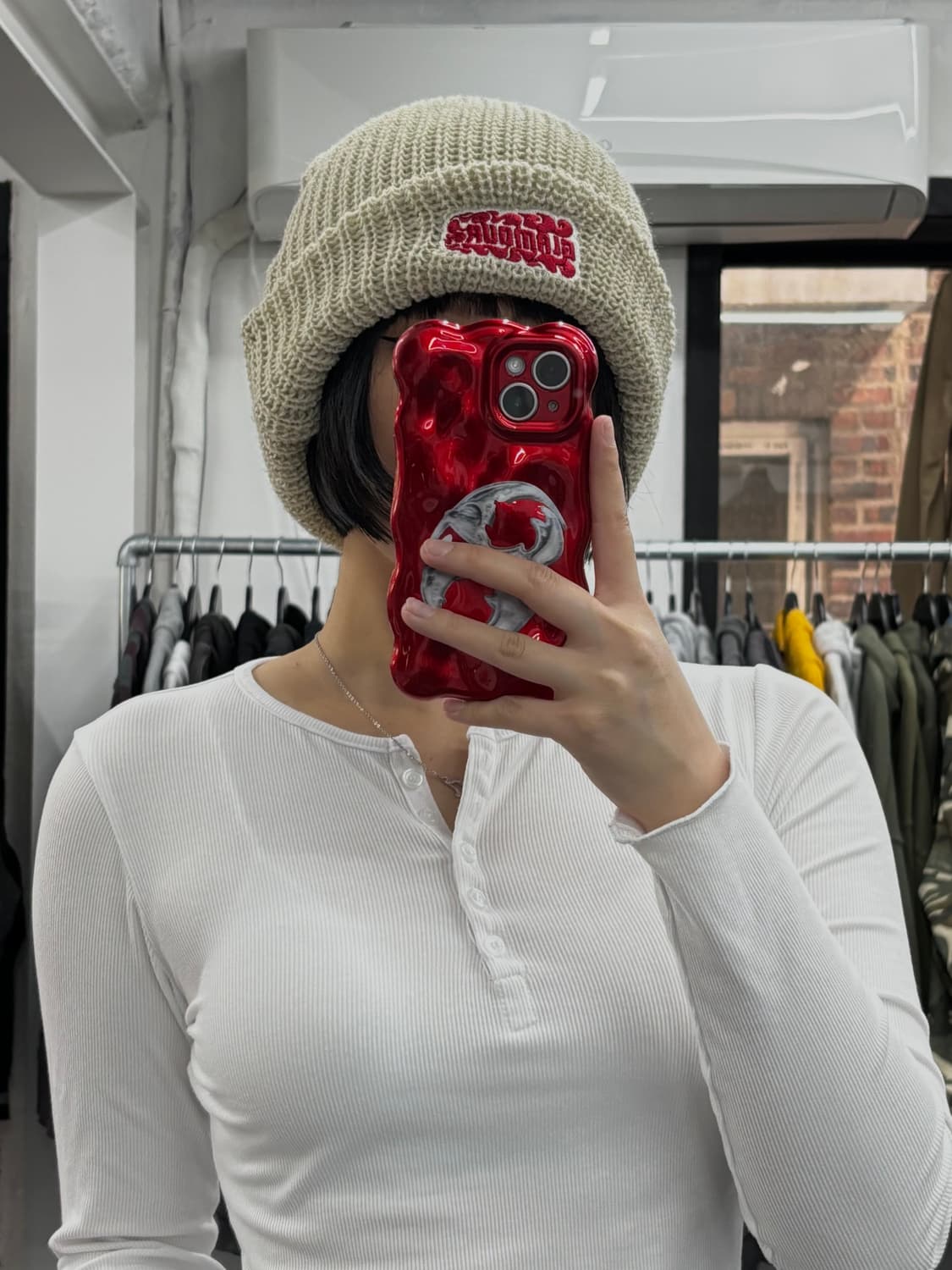 히스테릭 글래머 플레임 로고 비니 상품이미지2