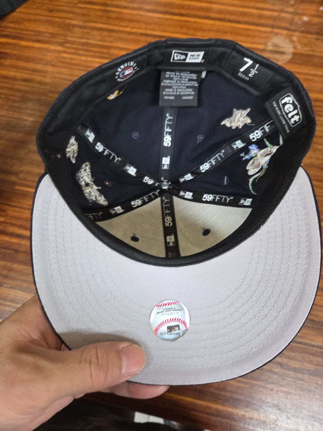뉴에라 mlb felt 보스턴 레드삭스 나비자수 스냅백 모자 59.6 상품이미지5