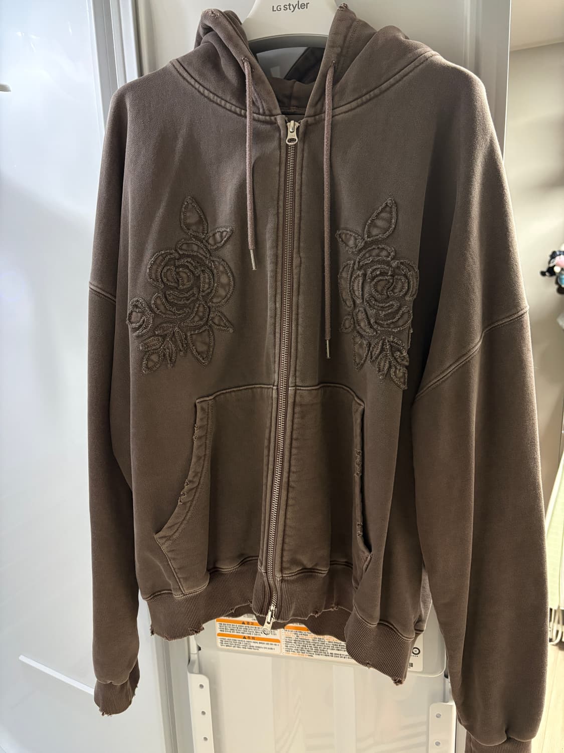 미드나잇무브 플라워 후드집업 브라운 상품이미지5