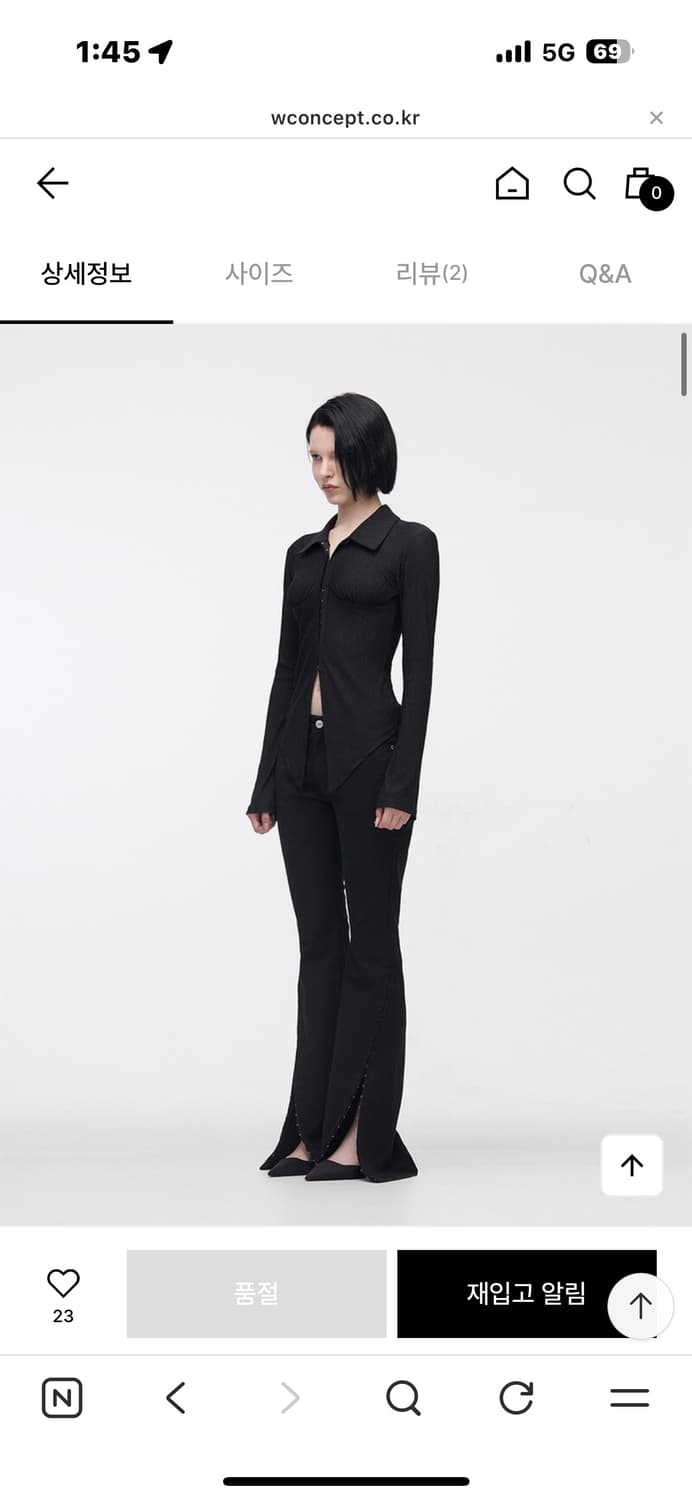 유즈 플리츠 슬림 훅 클로징 셔츠(블랙) 상품이미지4