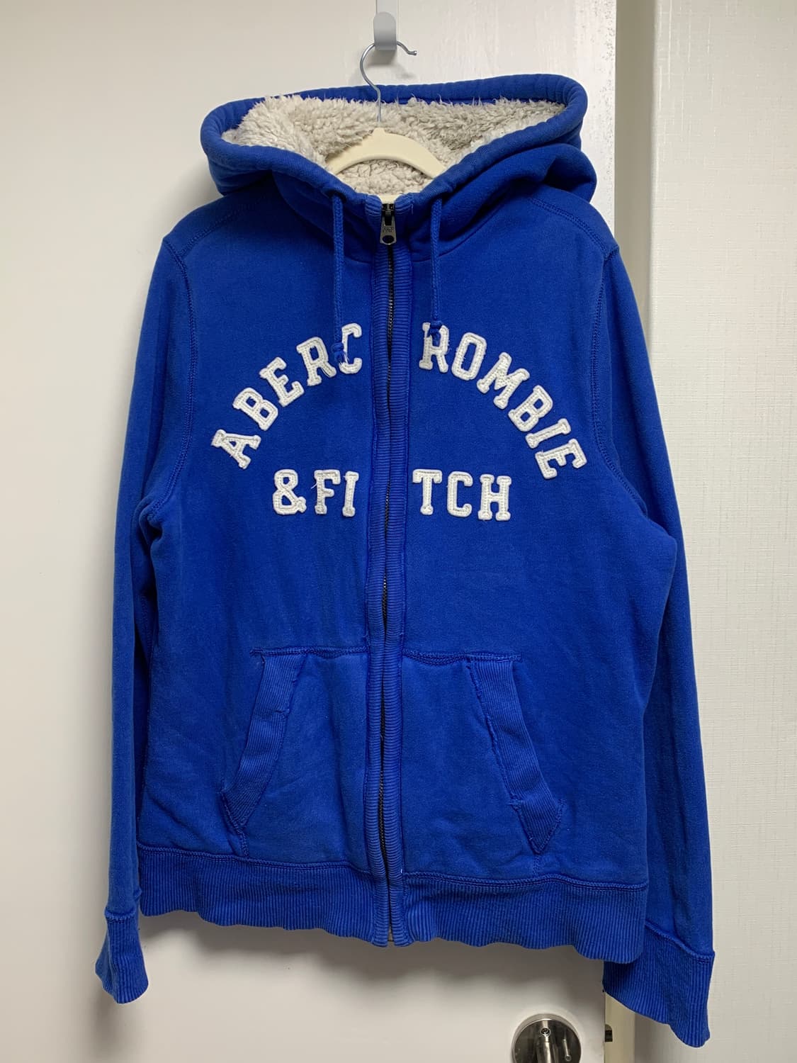 아베크롬비 울프죠 양털 후드집업 블루 L 상품이미지1