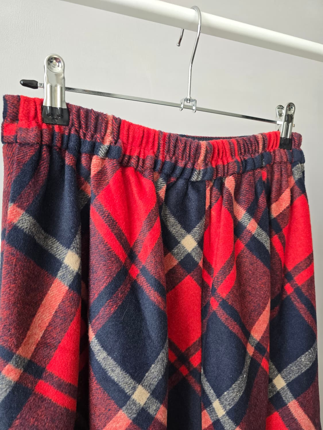 레드 체크 플레어 스커트 M 상품이미지4