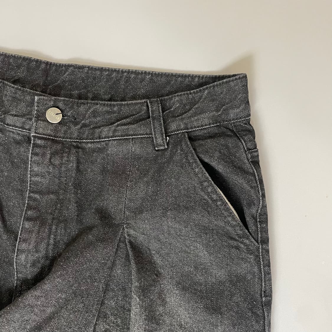 (32) 빈티지 흑청 투턱 벌룬핏 팬츠 XL 상품이미지3