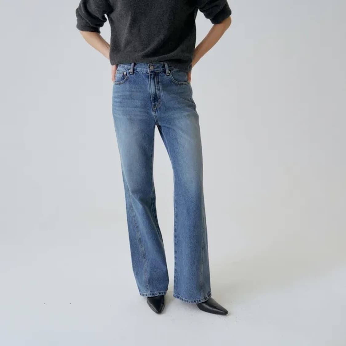 이브세이지 Salt washing line boots cut denim 상품이미지1