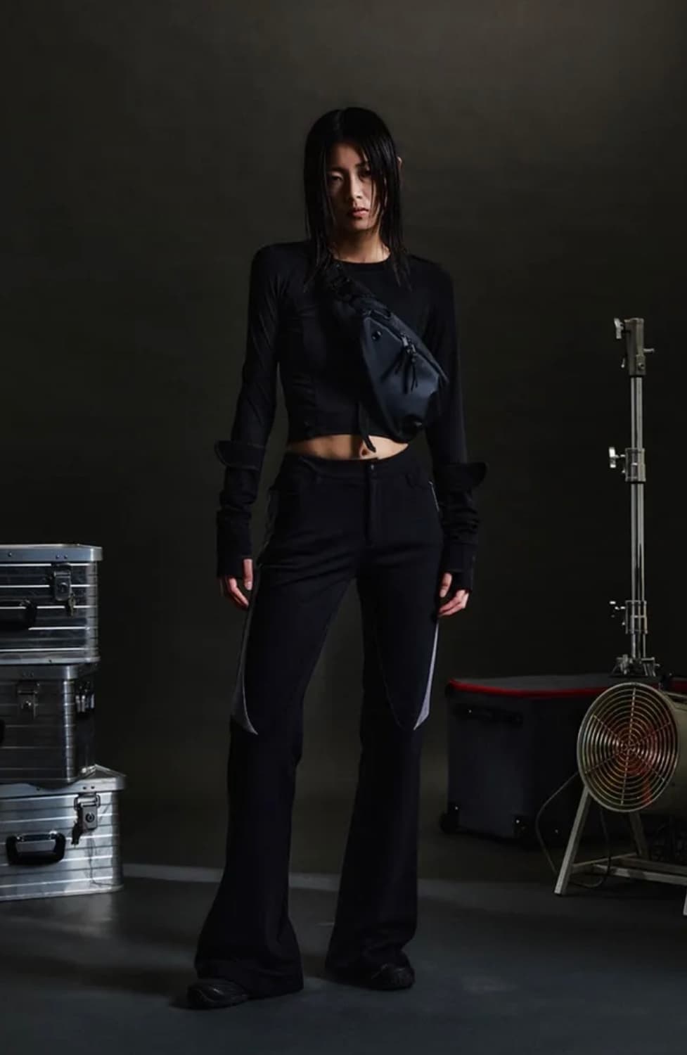 D.ok W00 Diagonal Jersey Pants (BK) 상품이미지3