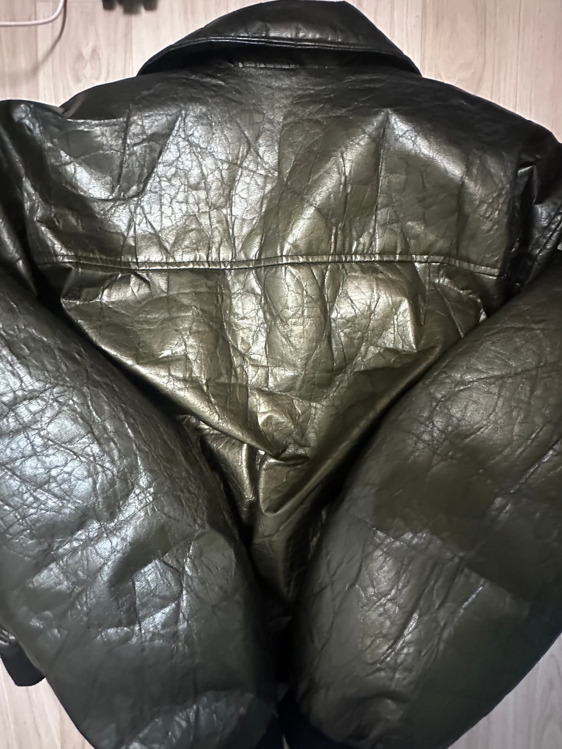 [S] 자라 크랭클 레더 패디드 자켓 상품이미지7