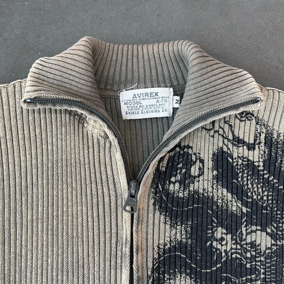 Avirex 드래곤 코튼 니트 집업 재킷 상품이미지4