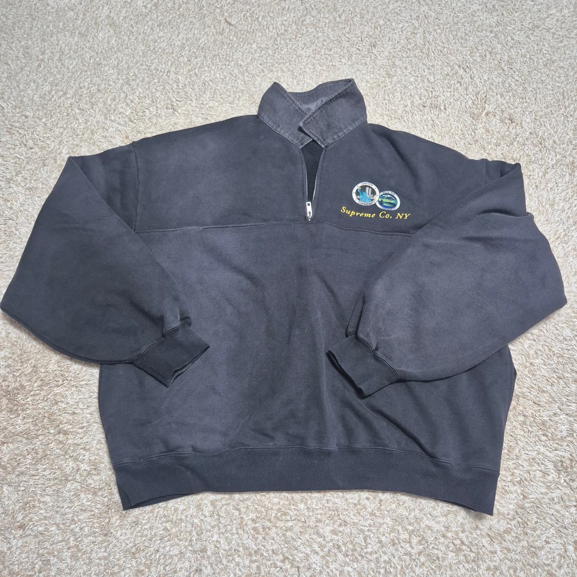슈프림 데님카라 하프집 스웨트 셔츠(미사용) 상품이미지3