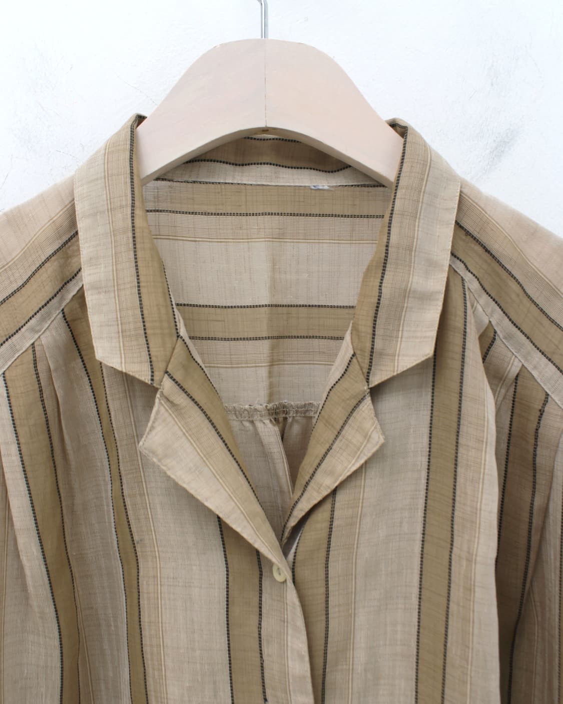 일본 빈티지 스트라이프 시스루 여름 셔츠 블라우스 상품이미지2