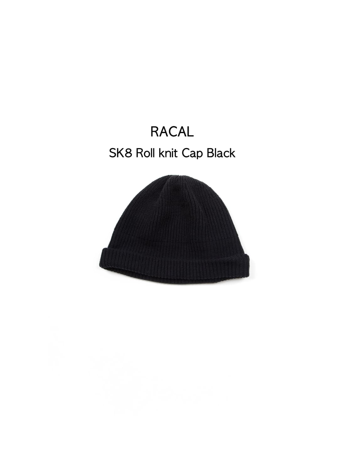 Racal SK8 롤 니트 캡 블랙 상품이미지1