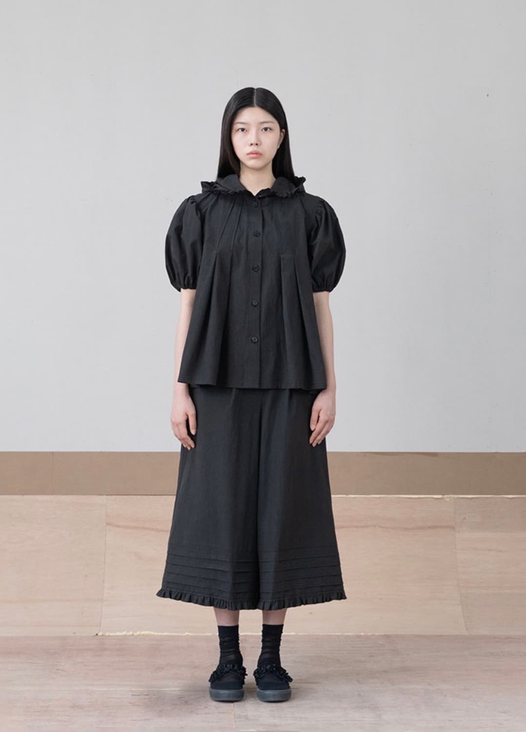 유노이아 Pookie Hooded Shirt - Black 상품이미지2