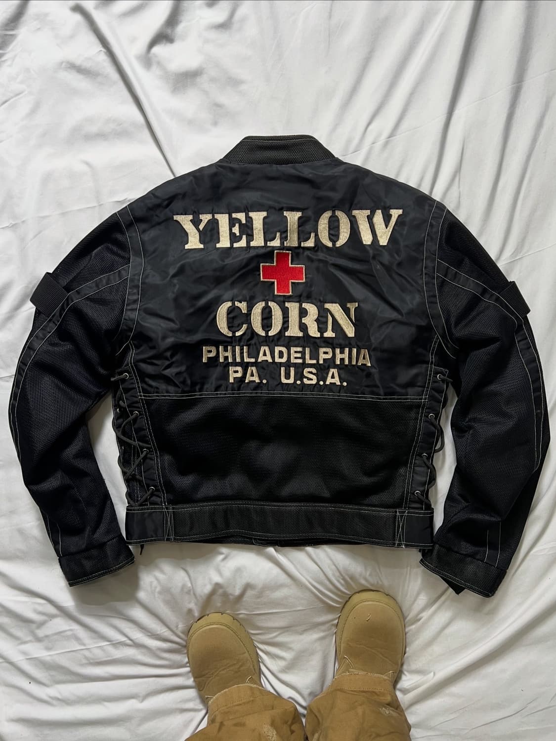 옐로우콘 블랙 메쉬 라이더 자켓 상품이미지2