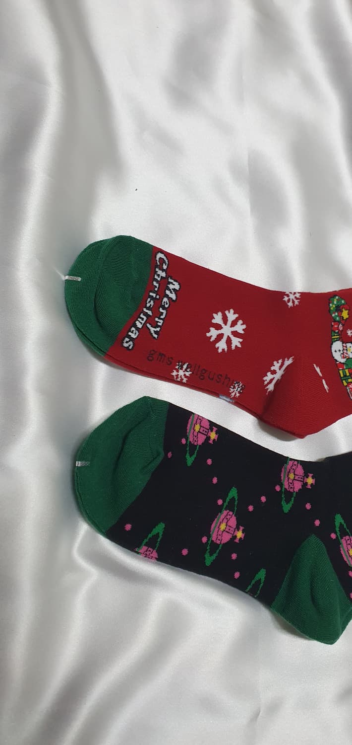 크리스마스트리 산타 눈꽃 별 행성 우주 양말 상품이미지2