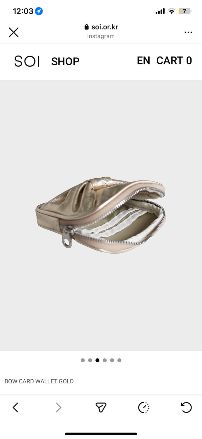 soi BOW CARD WALLET GOLD 상품이미지3