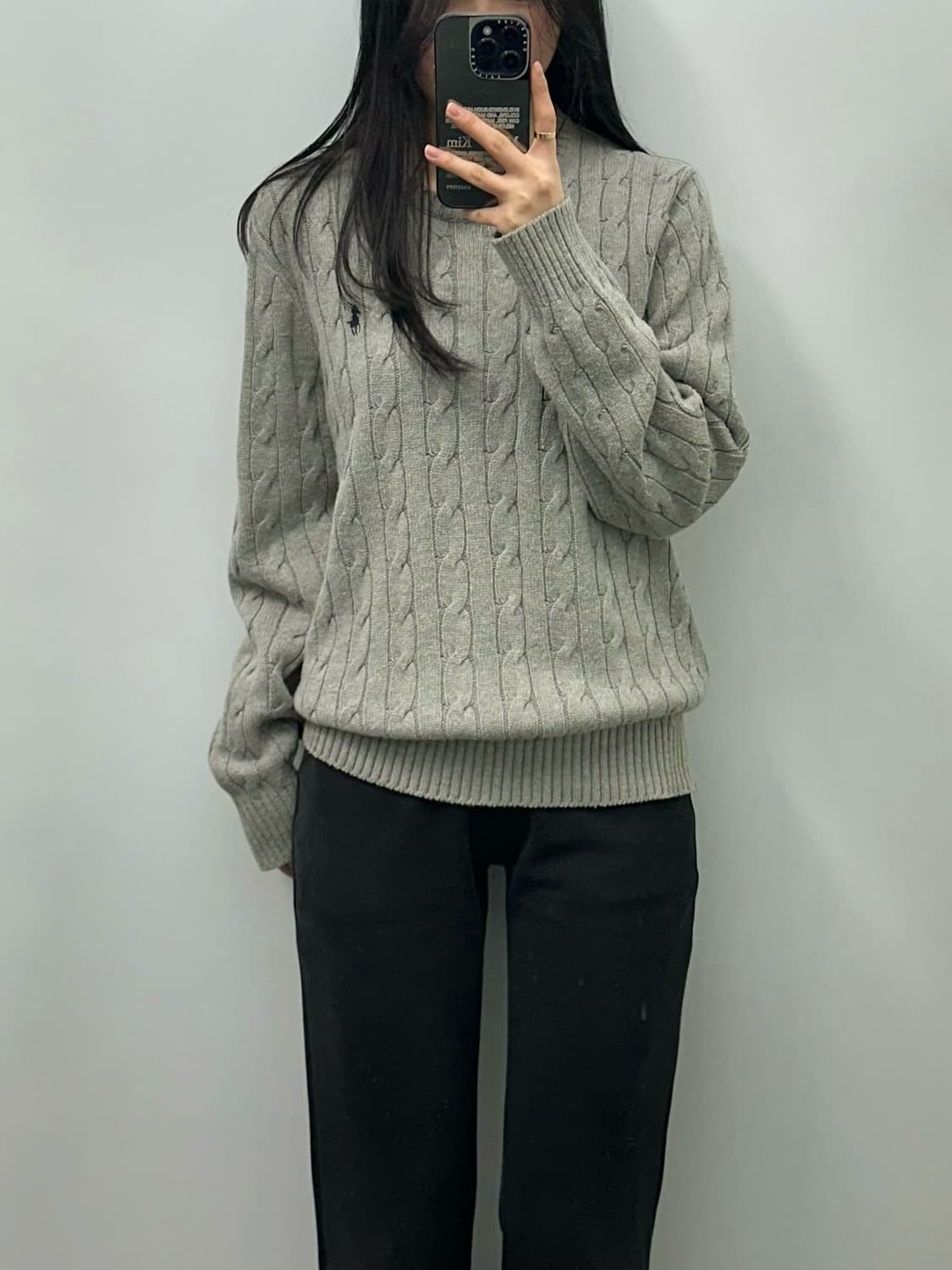 폴로 랄프로렌 신형 그레이 꽈배기 니트 상품이미지1