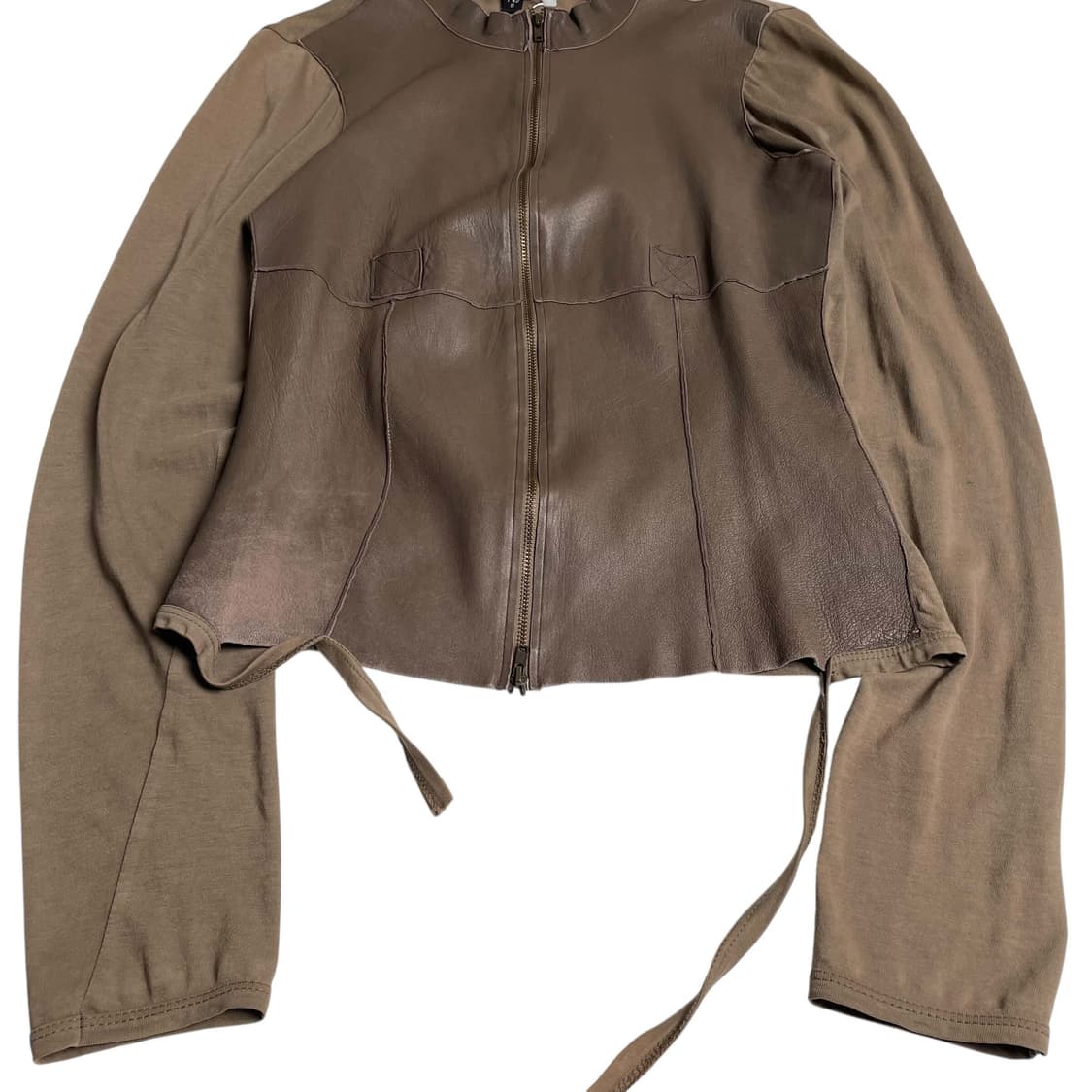 QUBHA 레더 져지 스트랩 포인트 자켓 (italy)   상품이미지3