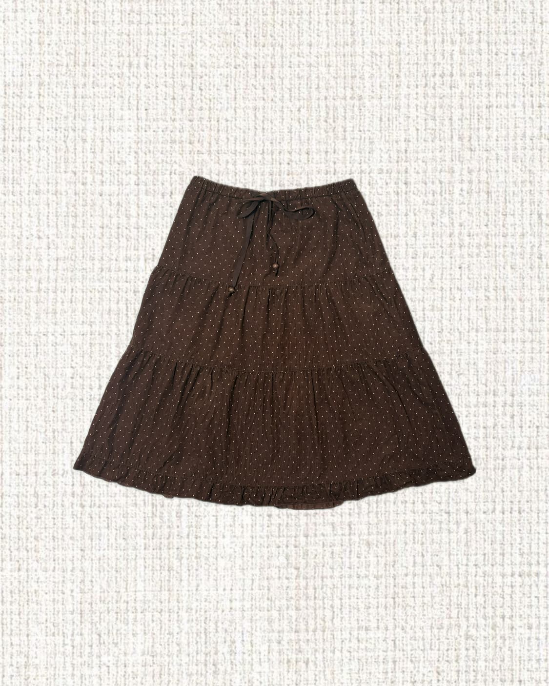 브라운 도트 미디 스커트 상품이미지1