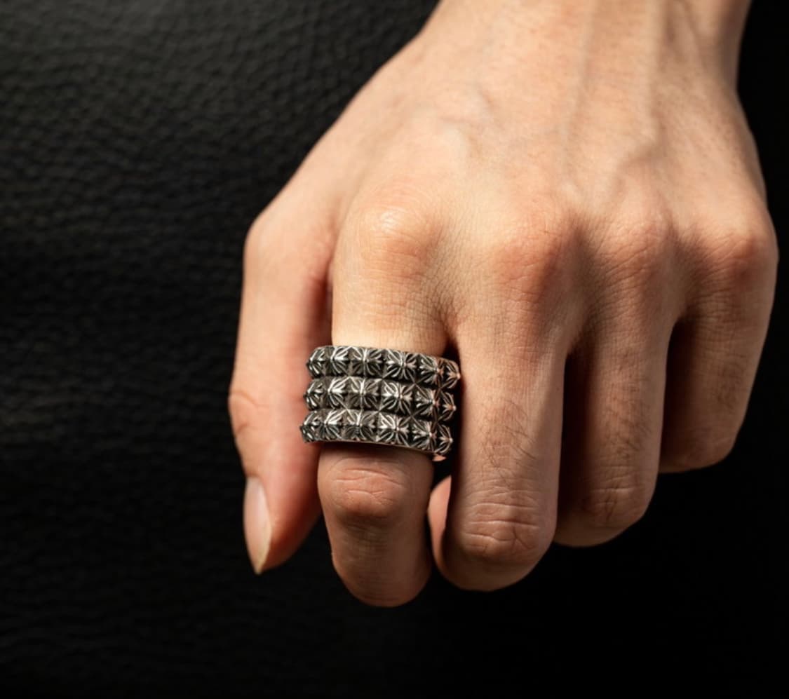 [US10/22호] 크롬하츠 피리미드 트리플피트 펑크링 상품이미지4