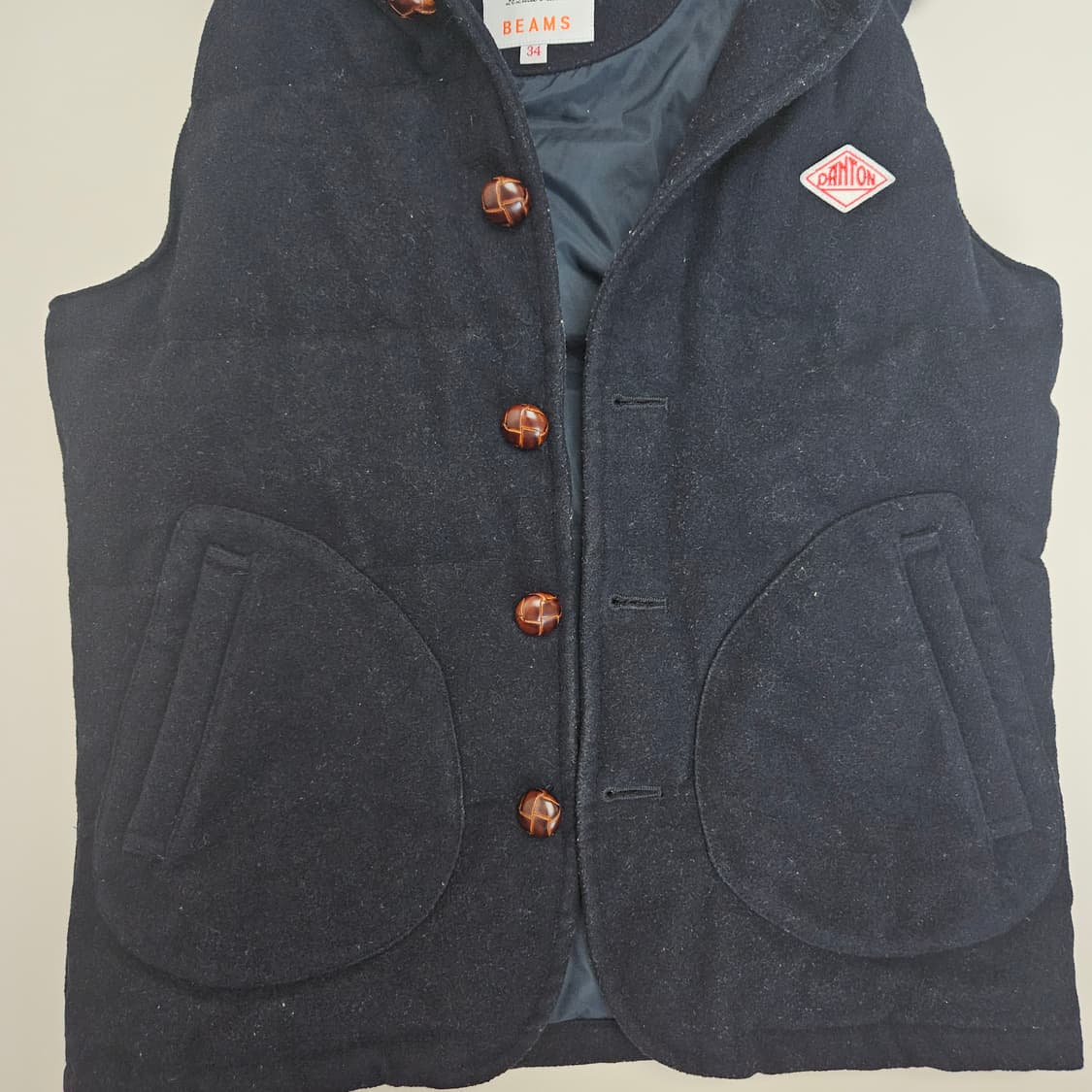 (무료배송) 단톤 X BEAMS 콜라보 패딩조끼 / 네이비 /34(S) 상품이미지6