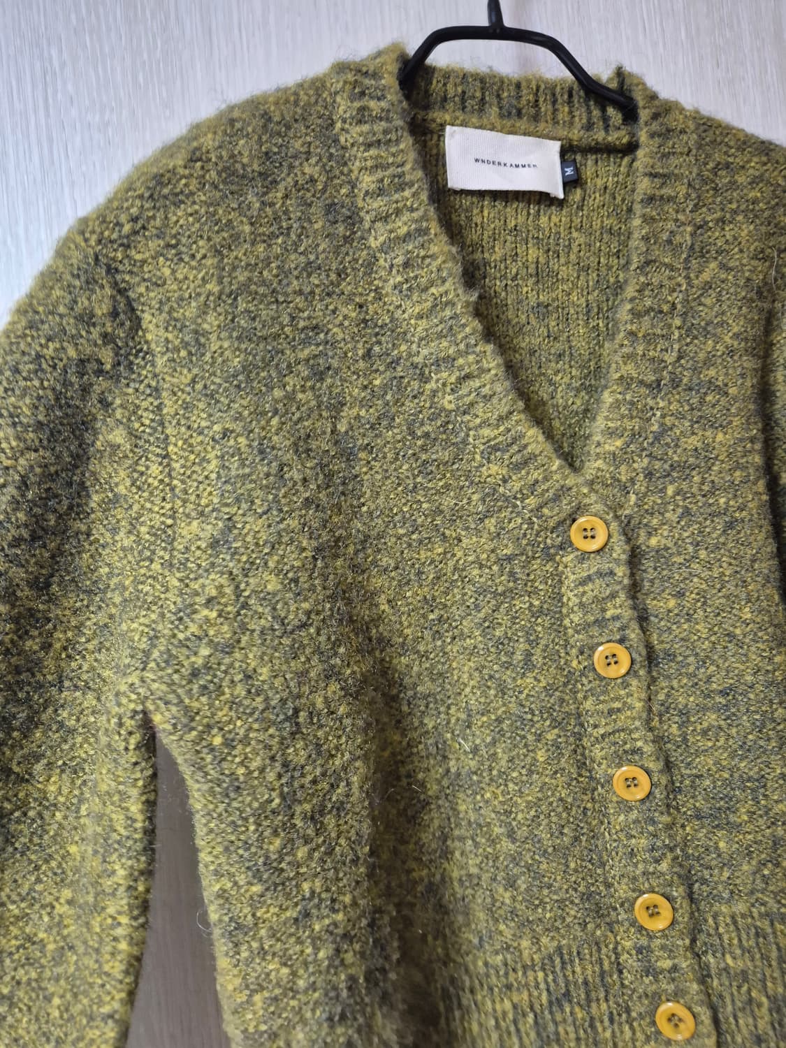 분더캄머 울 니트 부클 가디건 올리브색 M 상품이미지4