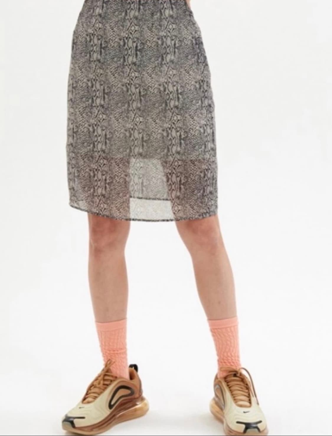 미스치프 쉬폰 레이어드 스커트 치마 파이톤 S 상품이미지5