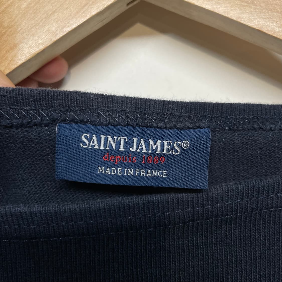 세인트제임스 네이비 스트라이프 엘보우 패치 티셔츠 상품이미지3