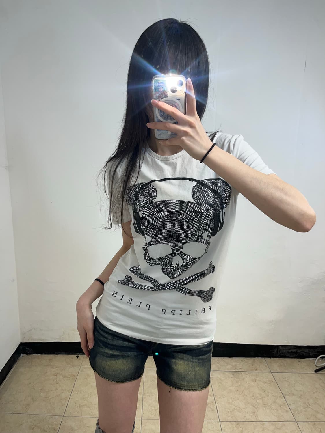 00‘s 펑크 스컬 큐빅 티셔츠 상품이미지2