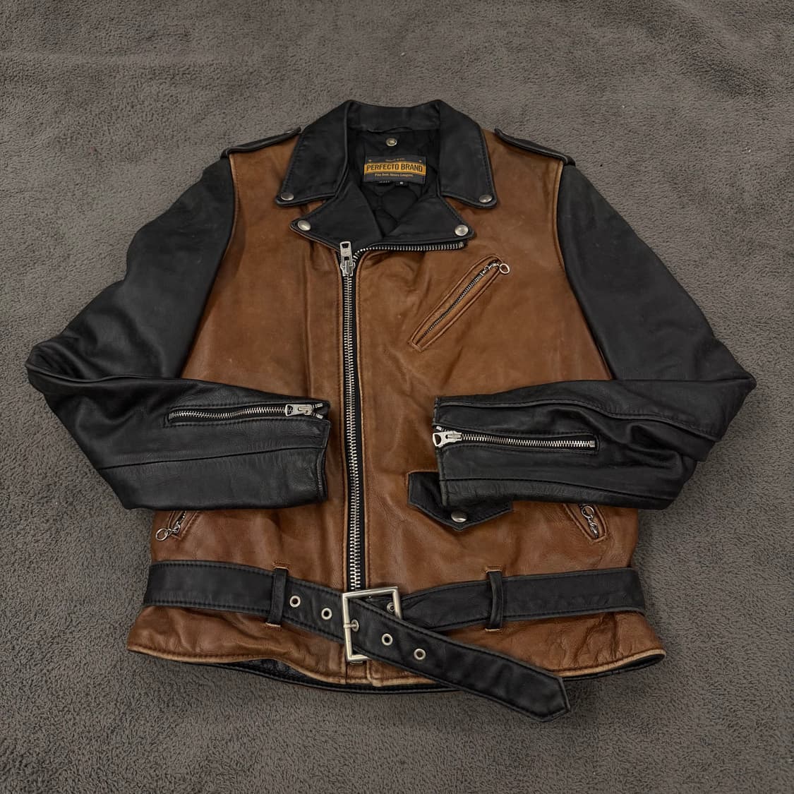 [ 정품/S ] schott 빈티지 모터사이클 라이더 가죽 자켓 상품이미지3
