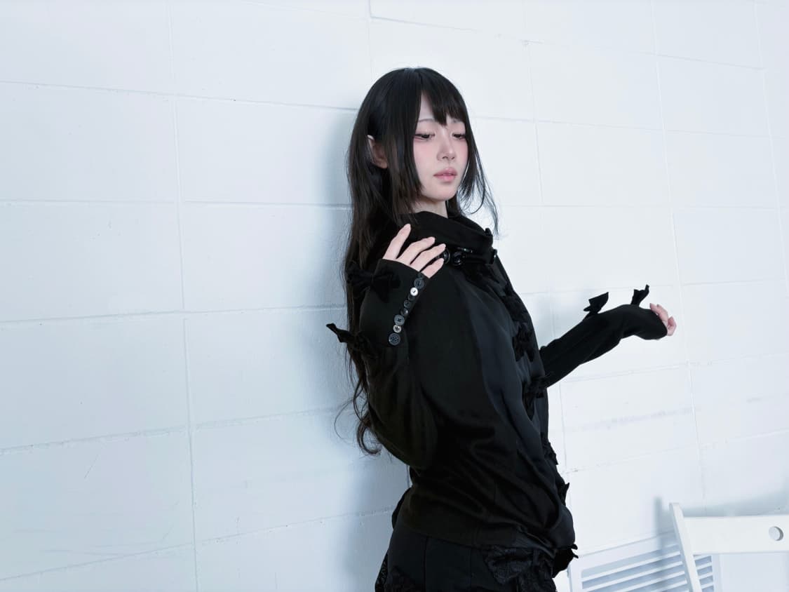 RiBBon&BuTTon nylon/knitmix highneck top 상품이미지7