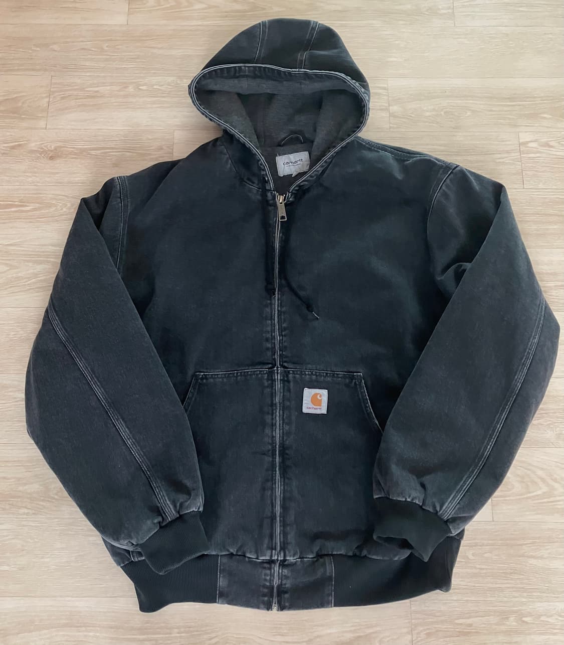 칼하트 WIP 메이틀랜드 데님 OG 액티브 자켓 블랙 스톤 워시드 상품이미지1