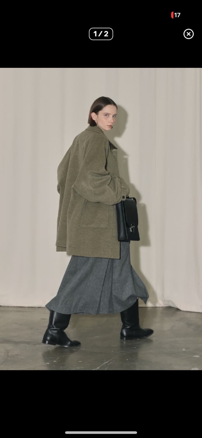 에토스 미디 코트 카키 상품이미지1