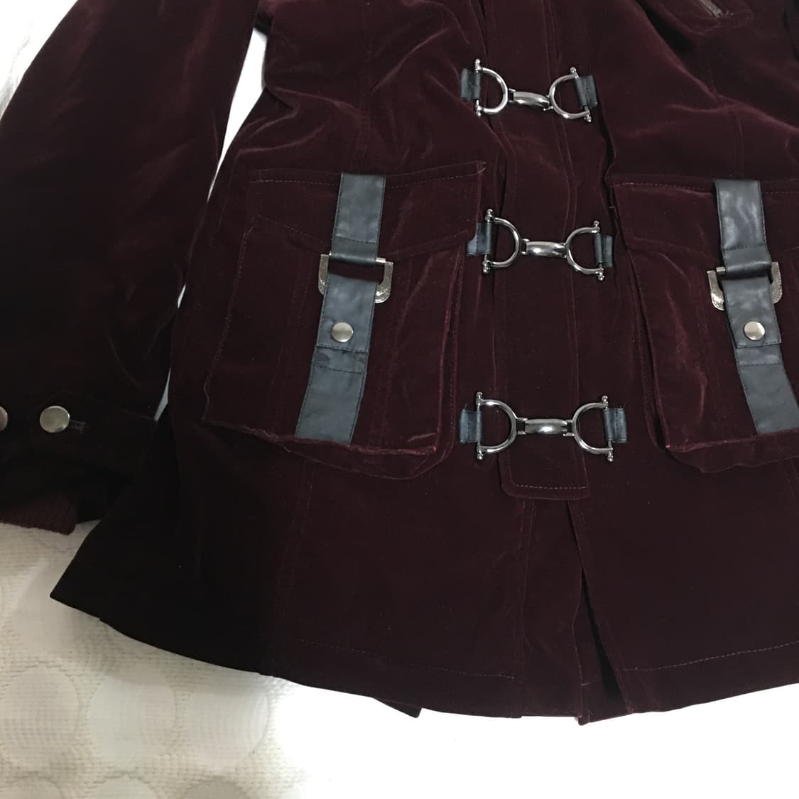 Authentic펑크 벨벳 후드 코트 상품이미지6