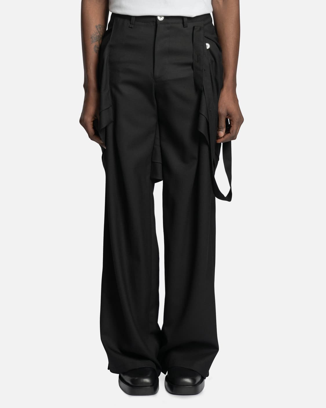 Tailored Wide Trousers in Black 상품이미지2