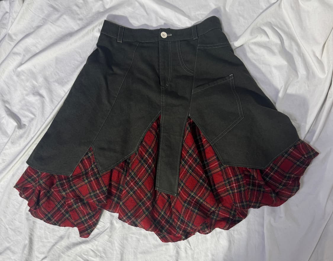 빈티지 비대칭 레이어드 스커트 아방가르드 y2k 꼼데가르송 준야와타나베 상품이미지4