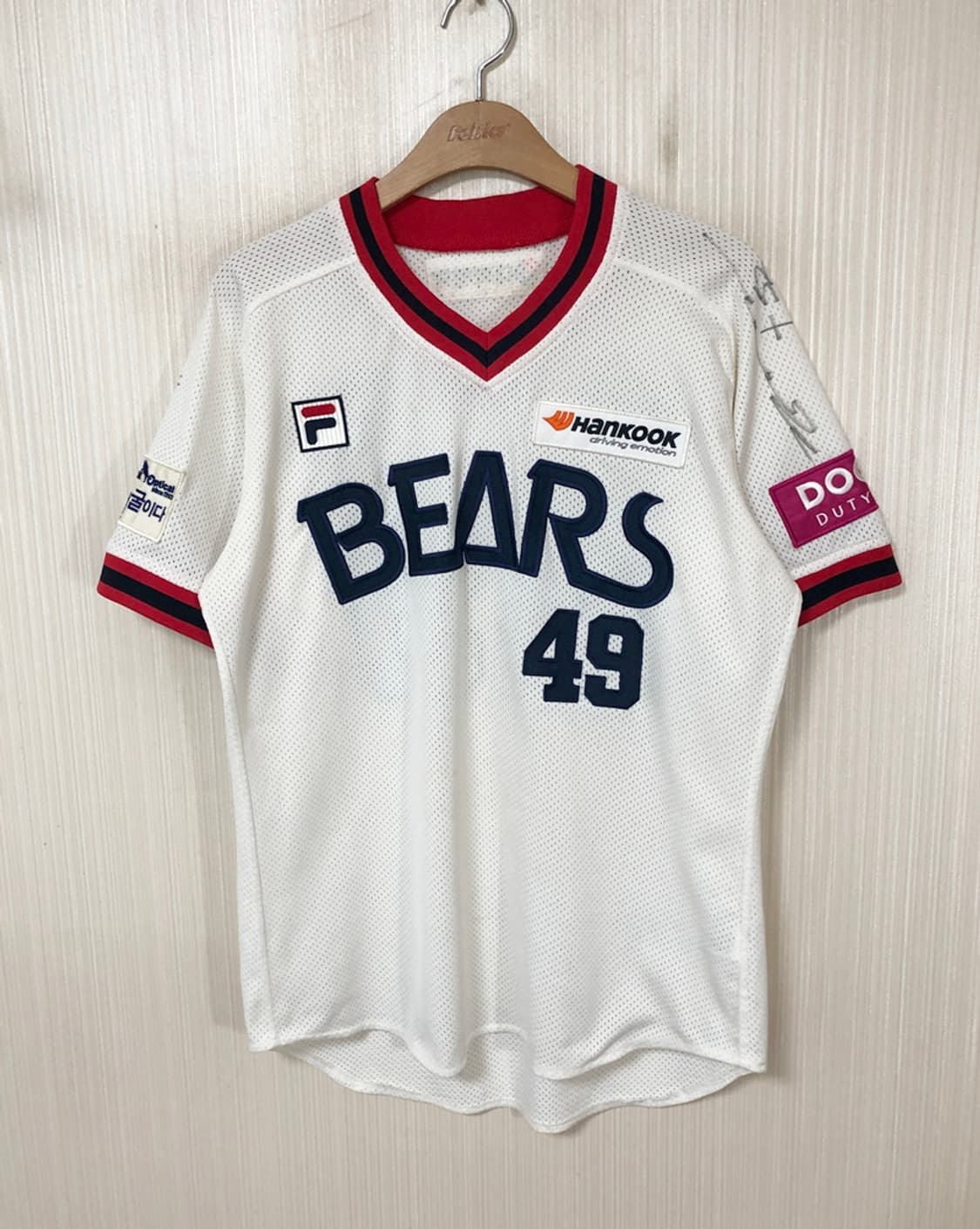 KBO 필라 두산베어스 어센틱 올드 홈유니폼/져지 100 #49 민병헌 상품이미지1