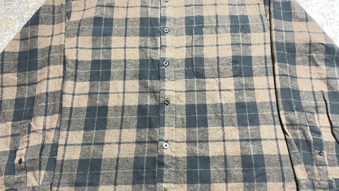 JPN 일본빈티지 y2k 워크웨어 오버핏 플란넬 브라운 빅 체크 셔츠 상품이미지7