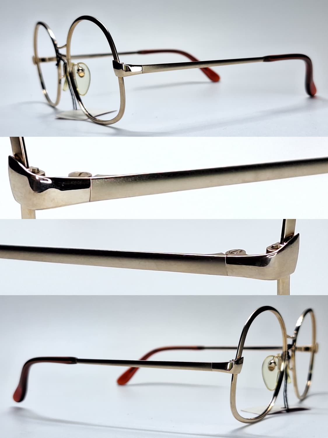 80s 일본제 빈티지 데드스톡/샤르망 210 안경테 52mm 보스턴 골드 상품이미지6