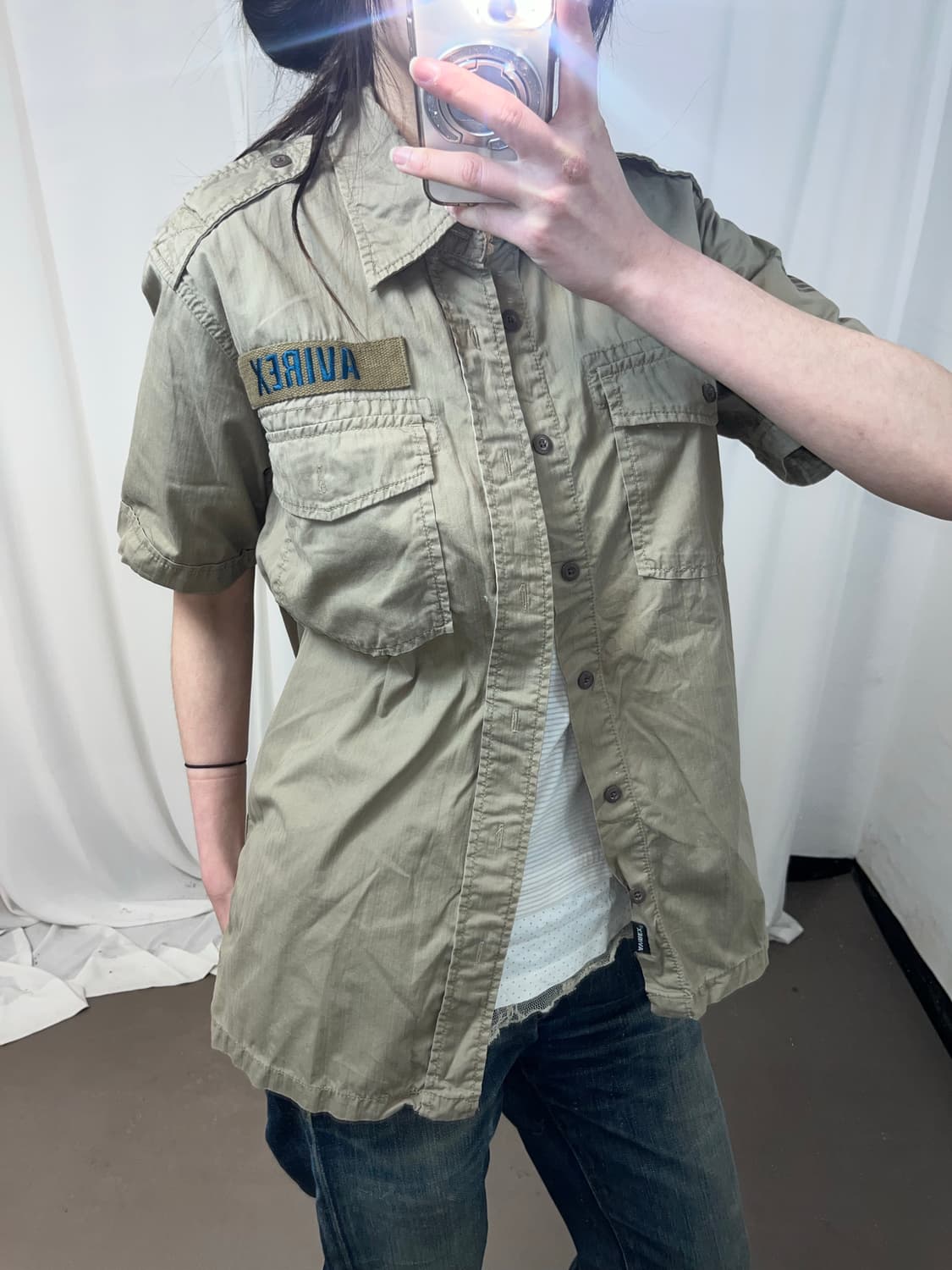 Avirex 베이지 Y2K 셔츠 상품이미지3