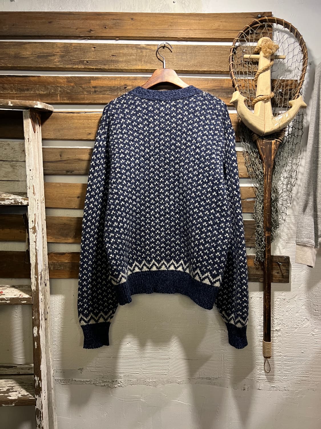 [L]90's Made in USA 버드아이 패턴 울 가디건 상품이미지5