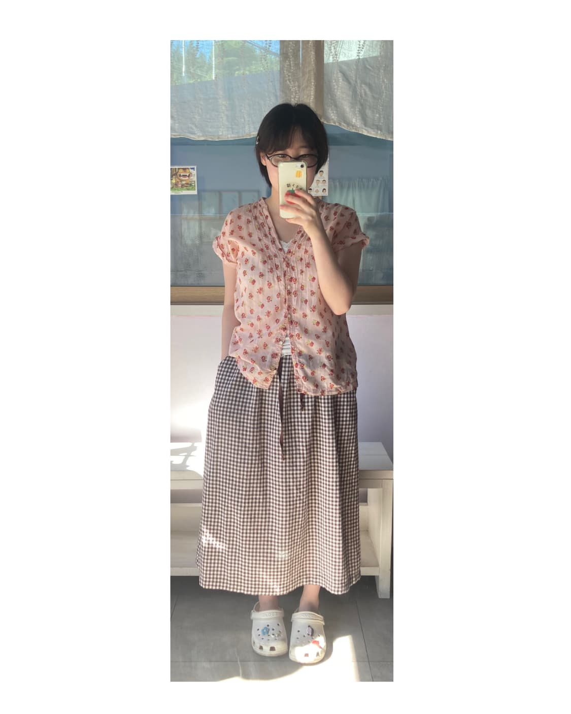 딸기우유 잔꽃 블라우스 상품이미지5