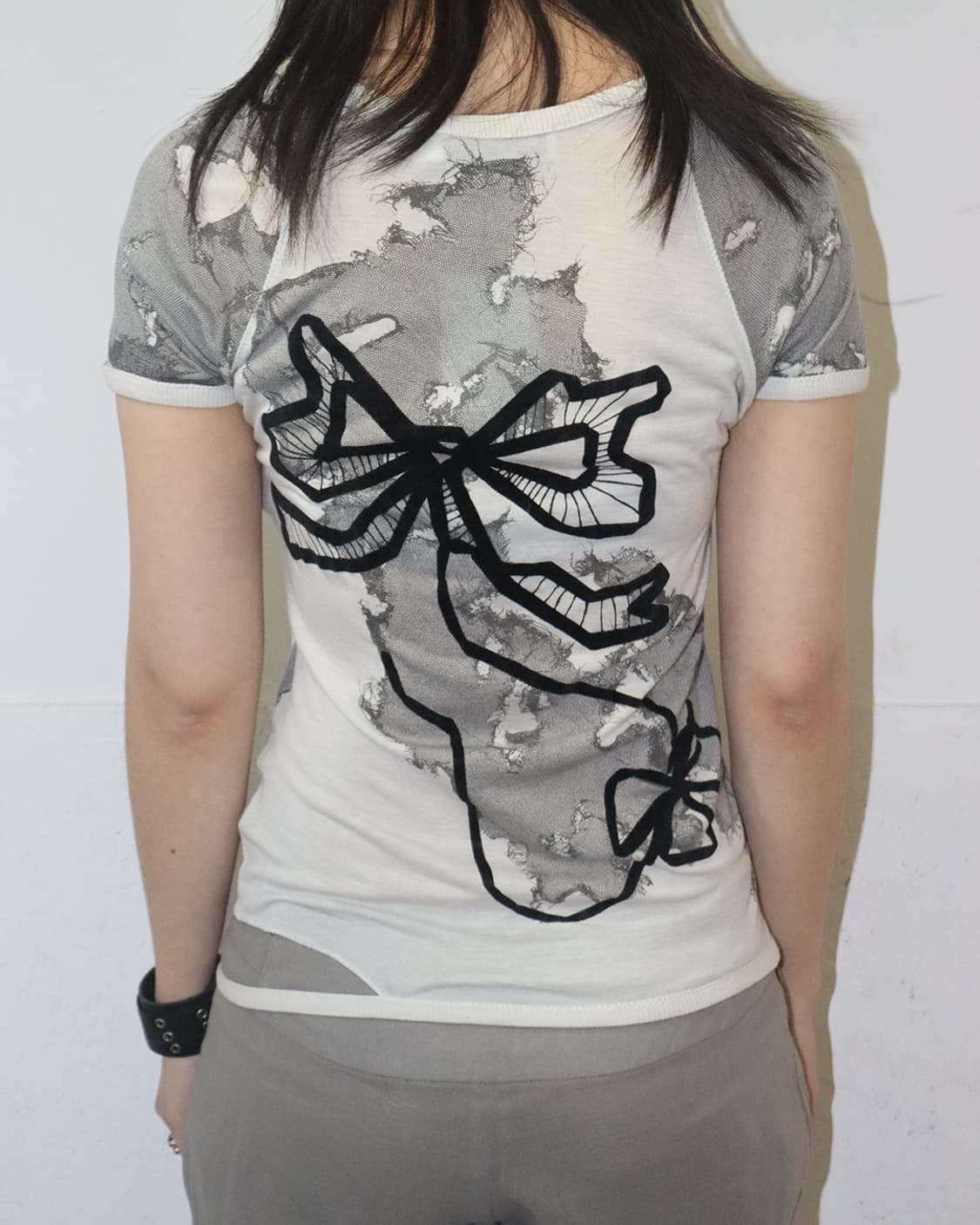 크리스찬 디올 by 존 갈리아노 06AW 레이스 프린트 컷 아웃 티셔츠 상품이미지3