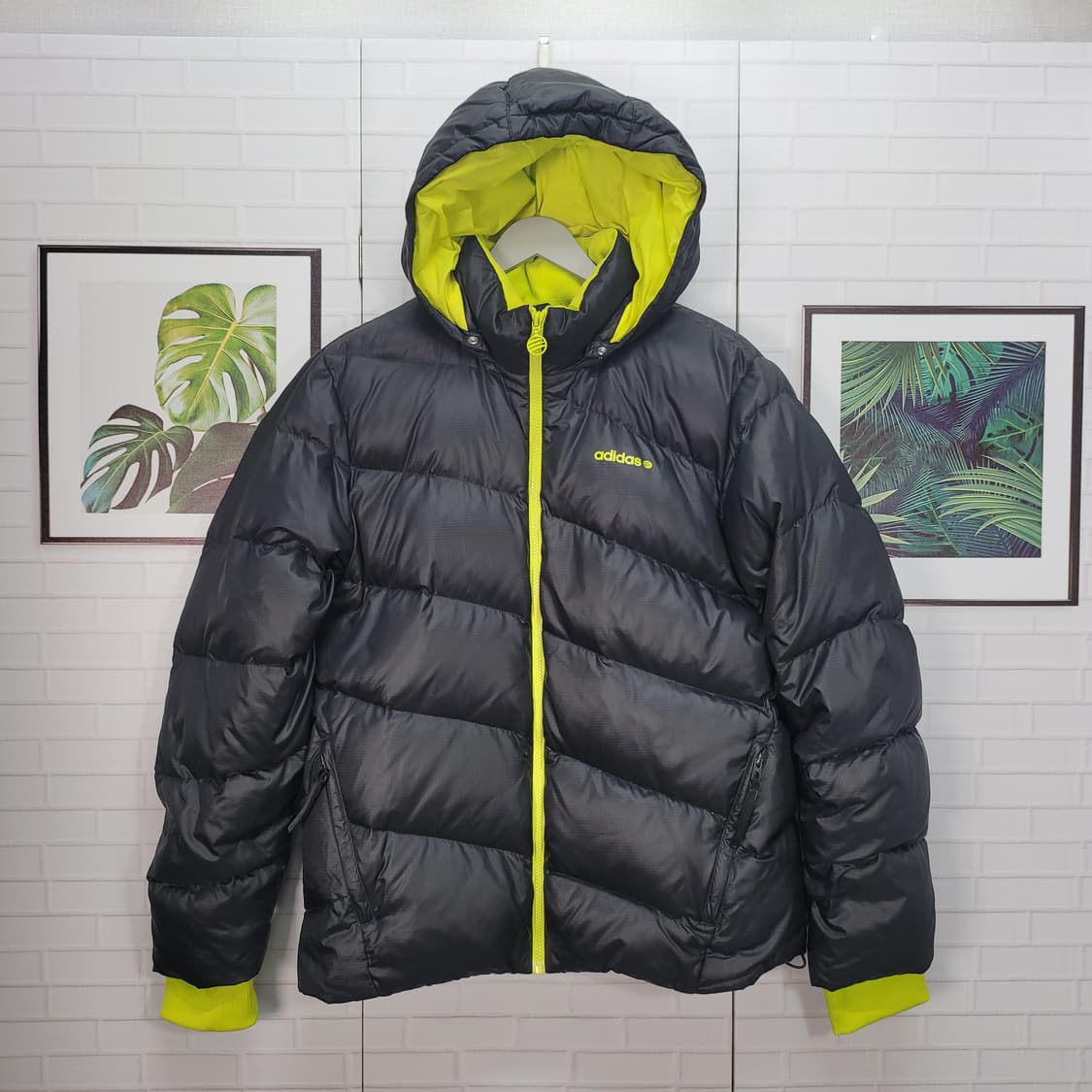 아디다스 다운 후드 패딩 자켓 점퍼 남여공용 100사이즈 상품이미지1