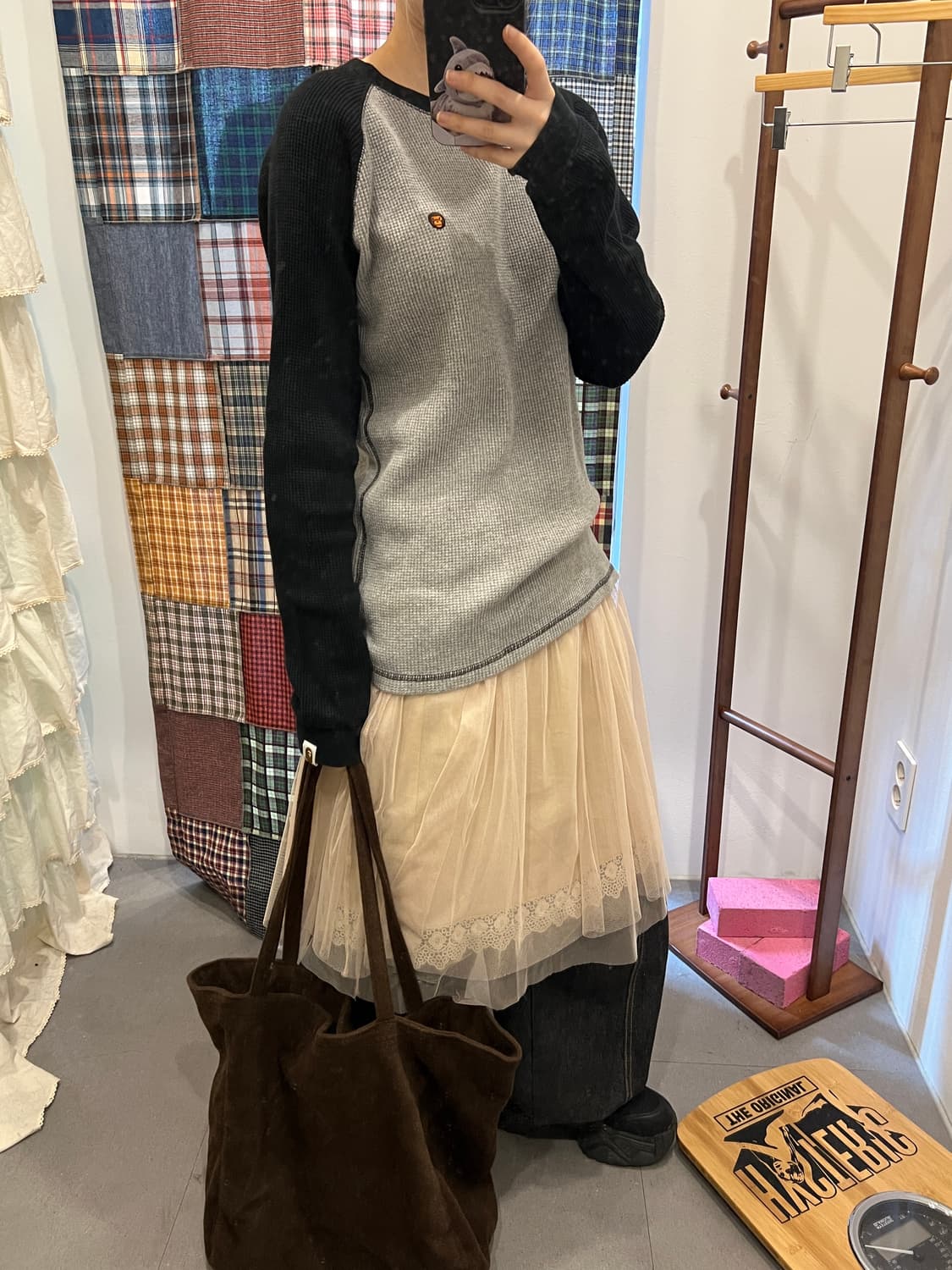 베이프 그레이 네이비 롱슬리브 상품이미지5