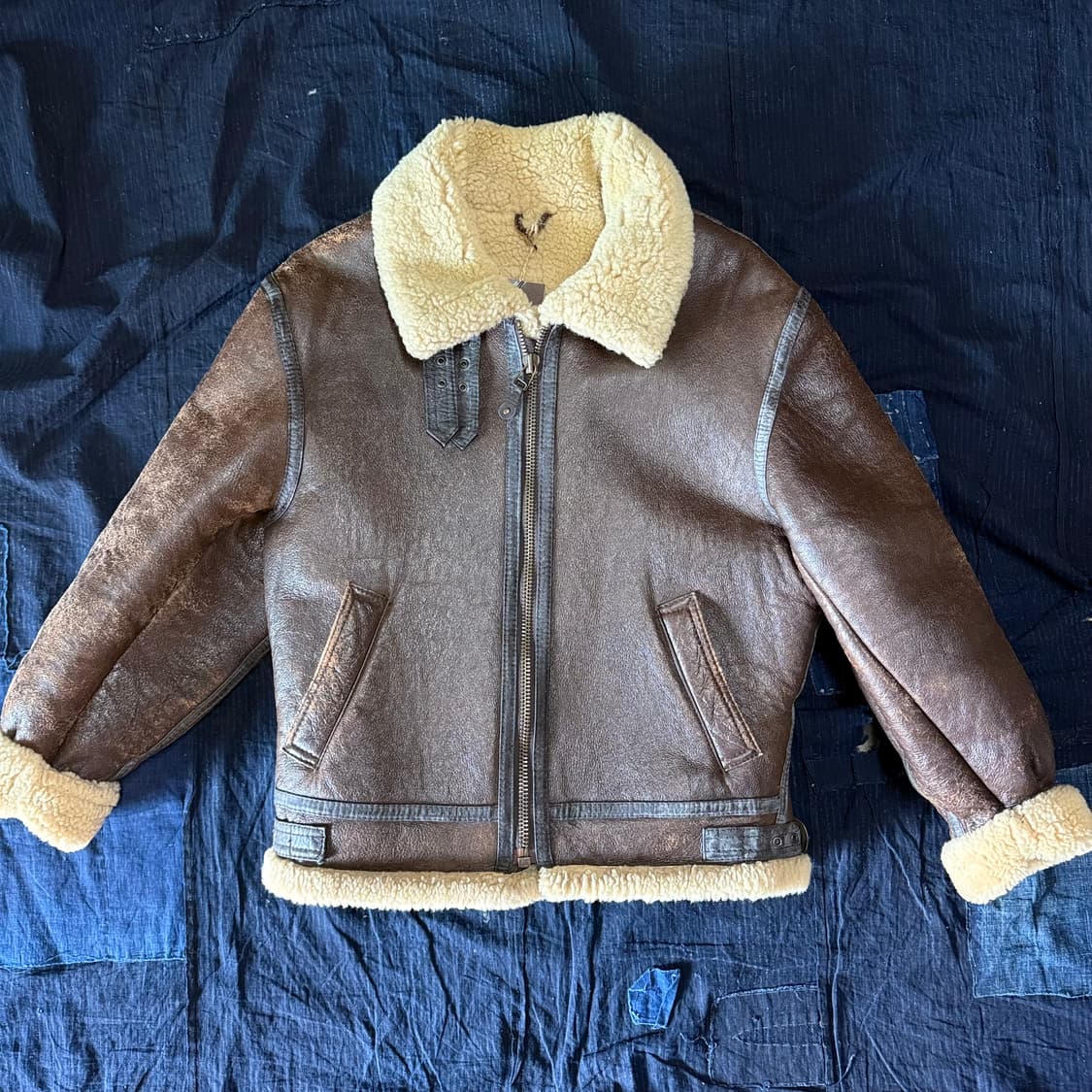 90‘s 재팬 타입 B-3 양가죽 플라이트 자켓 M 상품이미지1