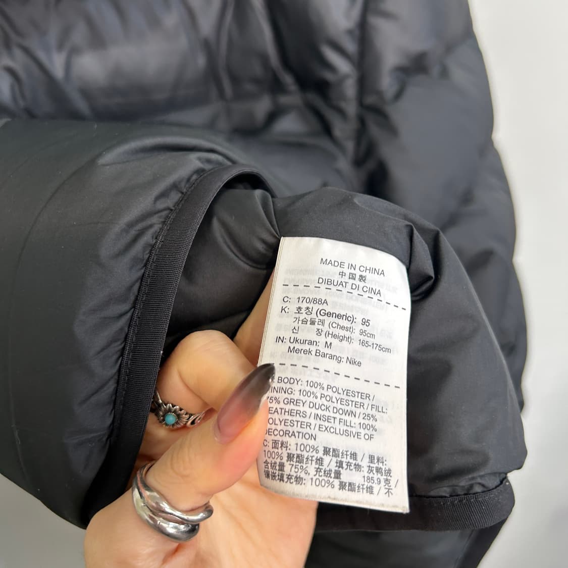 나이키 다운 필 윈드러너 후드 블랙 패딩 95 남성 상품이미지3